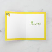 Carte Citrons et citronnelle Salutation encourageante (Intérieur)