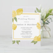 Carte Citrons et linge Wedding shower d'aquarelle (Debout devant)