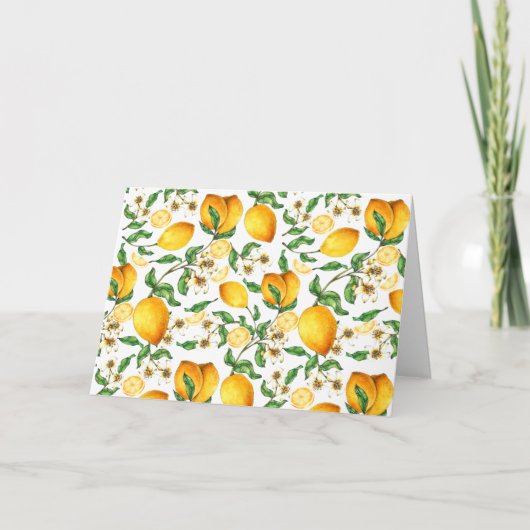 Carte Citrons jaunes et fleurs de citronnier beaux (Devant)