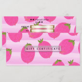 Carte Citrons roses Certificat cadeau Fruit Été Fruit br (Devant / Derrière)