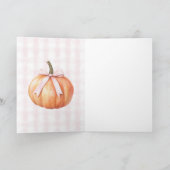 Carte Citrouille à rayures à carreaux rose chic (Intérieur)