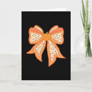 Carte Citrouille à ruban coquette Thanksgiving automne f