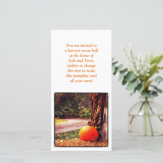 Carte Citrouille automne (Debout devant)