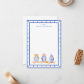 Carte Citrouille Automne Chinoiserie Ginger Jar No (Devant/Arrière en situation)