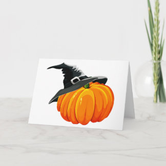 Carte Citrouille avec Casquette sorcier