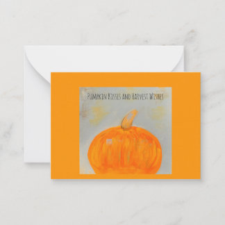 Carte citrouille Baisers Orange Flat Note