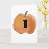 Carte Citrouille Bébé anniversaire (Fleur jaune)