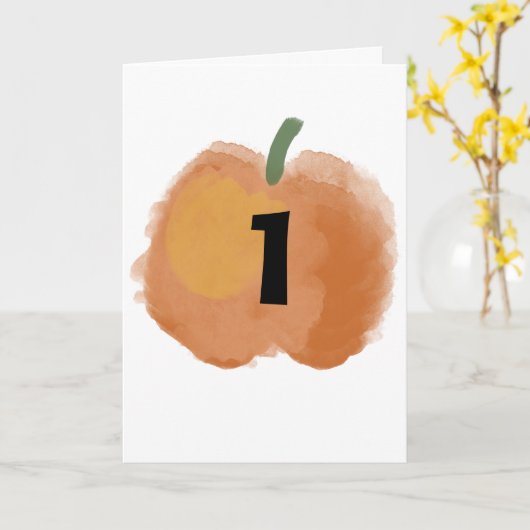 Carte Citrouille Bébé anniversaire (Fleur jaune)