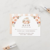 Carte Citrouille blanc rustique automne fleurs mariage R (Devant/Arrière en situation)