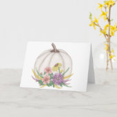Carte Citrouille blanche d'automne (Fleur jaune)