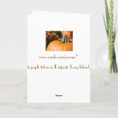 Carte Citrouille bon thanksgiving avec poème (Dos)