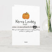 Carte Citrouille Bon thanksgiving Flamant rose ros (Dos)