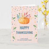 Carte Citrouille bon thanksgiving Orange (Fleur jaune)