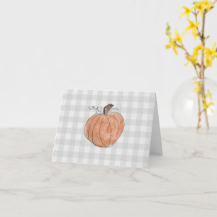 Carte Citrouille Buffalo Check Motif Farmhouse