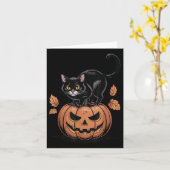Carte Citrouille Chat Noir Halloween Hommes Femmes Drôle (Fleur jaune)