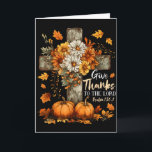 Carte Citrouille chrétienne rendez grâce au Seigneur Flo<br><div class="desc">Citrouille chrétienne rendez grâce au Seigneur Floral automne</div>