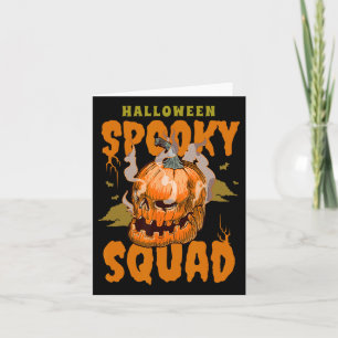 Carte Citrouille Crâne Halloween Éffrayant Squad Graphis