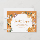 Carte Citrouille d'arc floral d'automne baby shower merc (Devant)