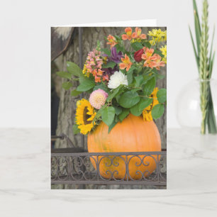 Carte Citrouille d'automne Bouquet