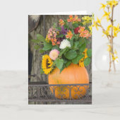 Carte Citrouille d'automne Bouquet (Fleur jaune)