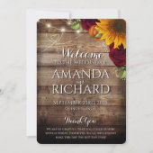 Carte Citrouille d'automne et Roses de BourgogneMariage  (Devant)