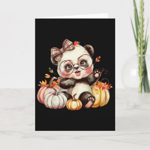 Carte Citrouille d'automne Panda ours mignon automne Tha