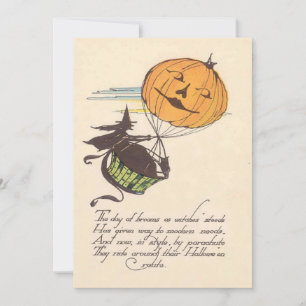 Carte Citrouille de balloon Witch Air Jack-o'-lantern