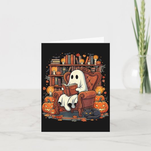 Carte Citrouille de chat noir de livres de lecture de fa (Devant)