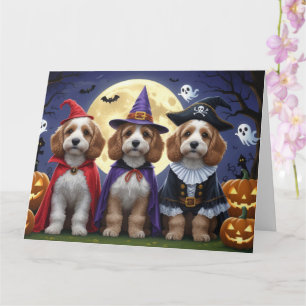 Carte Citrouille de chien Cockapoo Halloween drôle