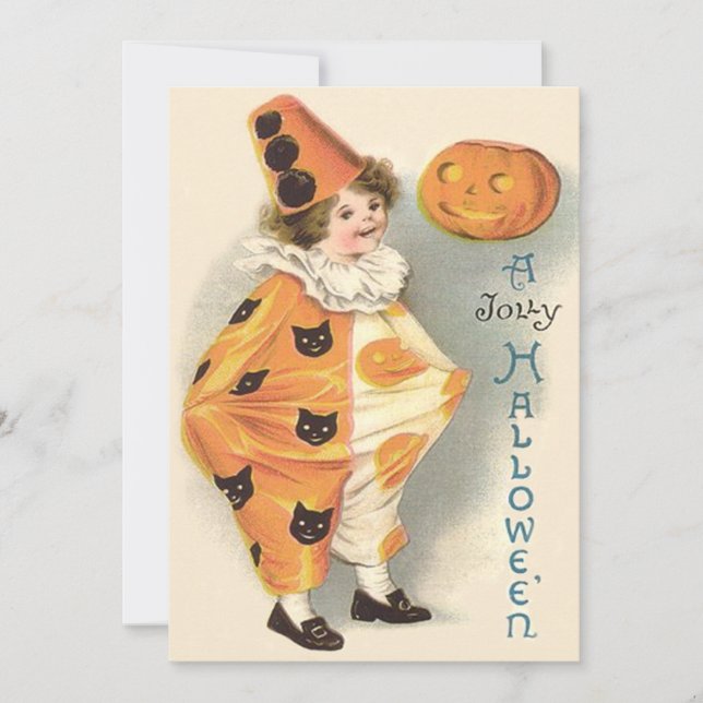 Carte Citrouille de clown mignon Jack O Lantern (Devant)