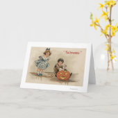 Carte Citrouille de Halloween GreetingCarving (Fleur jaune)