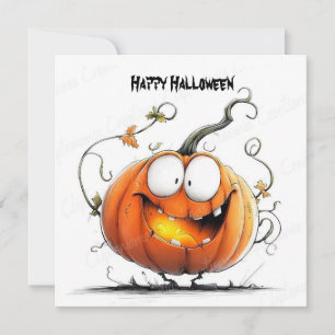 Carte Citrouille de Halloween heureuse