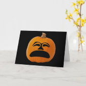Carte Citrouille de Halloween visage mécontent, Jack o'  (Fleur jaune)