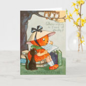 Carte Citrouille de Jack-o'-lantern de chat noir de (Fleur jaune)