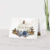 Carte Citrouille de la marine Blue Floral Automne Gold S (Devant)