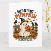 Carte Citrouille de minuit Patch Fantôme Halloween (Fleur jaune)