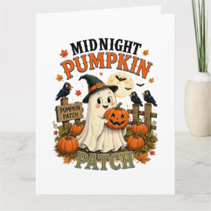Carte Citrouille de minuit Patch Fantôme Halloween
