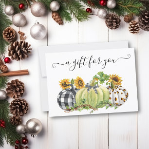 Carte Citrouille de Noël Halloween de la fête d'automne 