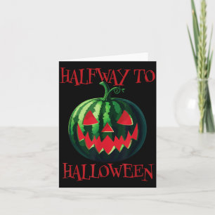 Carte Citrouille de pastèque à mi-chemin d'Halloween