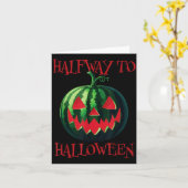 Carte Citrouille de pastèque à mi-chemin d'Halloween (Fleur jaune)
