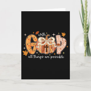 Carte Citrouille de Thanksgiving Avec Dieu Toutes Choses
