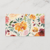 Carte citrouille de tombola de tombola fleurie (Dos)