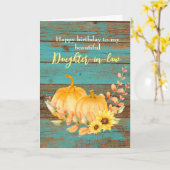 Carte Citrouille de tournesol automne Fille d'anniversai (Fleur jaune)