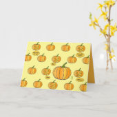 Carte Citrouille de Whimsical sur l'Halloween jaune pâle (Fleur jaune)