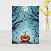 Carte Citrouille d'Halloween (Fleur jaune)