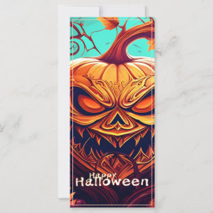 Carte Citrouille d'Halloween à branche torsadée ornée