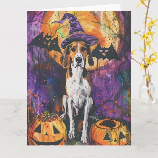 Carte Citrouille d'Halloween américain Foxhound (Fleur jaune)