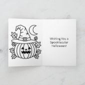 Carte Citrouille d'Halloween bleue Jack-o-lantern (Intérieur)