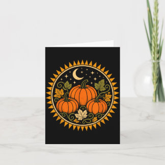 Carte Citrouille d'Halloween cottagecore rétro vintage