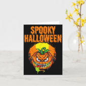 Carte Citrouille d'Halloween effrayante (Fleur jaune)